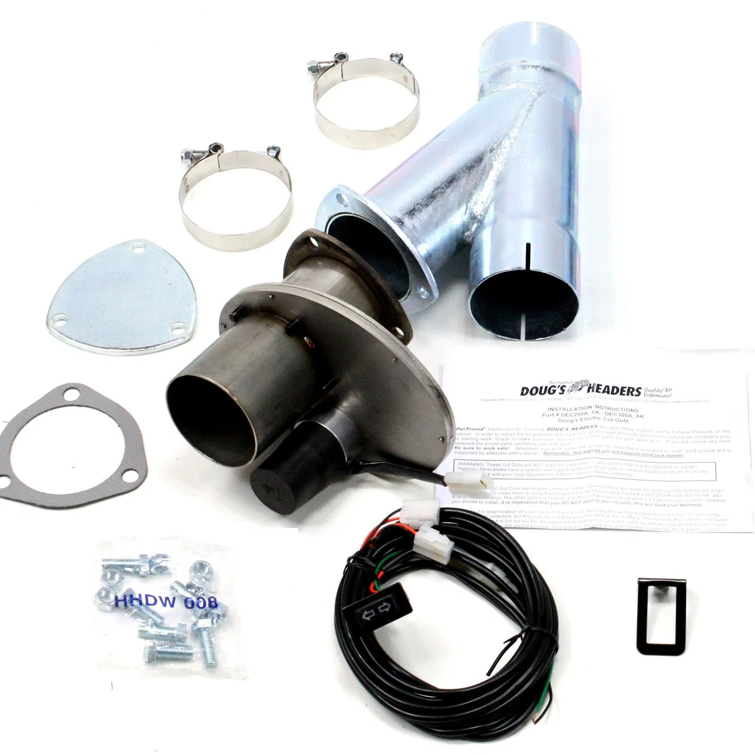 Tri-Y Headers for Electric Cut-Out 3_ Single with Hook-Up Kit DEC300AKS